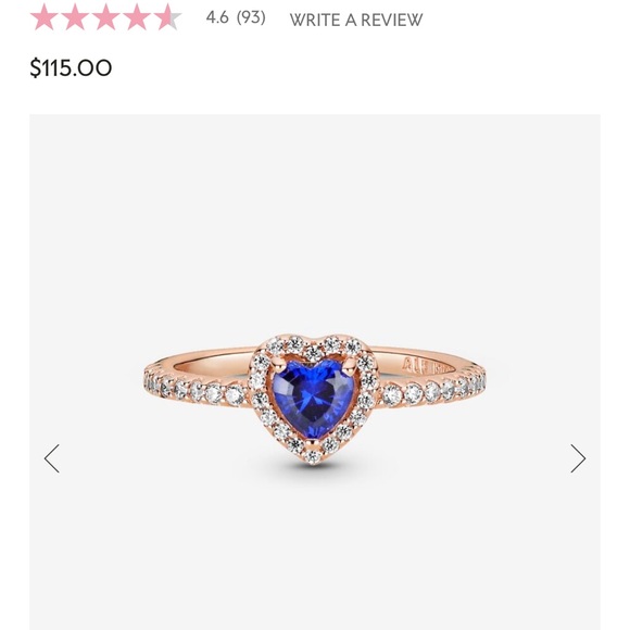 Pandora Sparkling Blue Elevated Heart Ring - Picture 2 of 6
